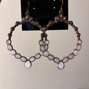 Copper Beaded Hoop Earrings